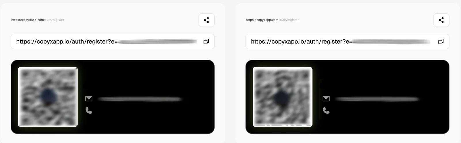Partner and Client links in CopyX