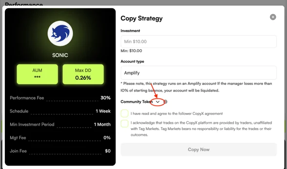 Copy Strategy window