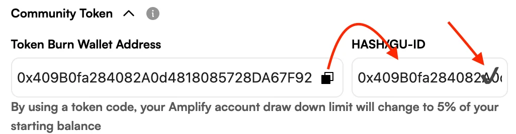 Token Burn Wallet Address and HASH field