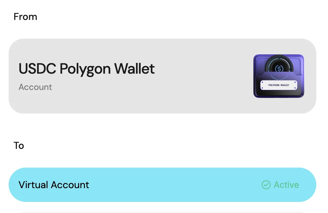 Receiving account Virtual Account